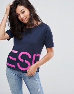 Футболка с принтом Esprit - Синий