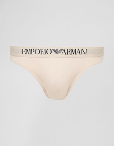 Стринги из микрофибры Emporio Armani - Бежевый