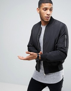 Черная куртка‑пилот с карманами ASOS MA1 - Черный