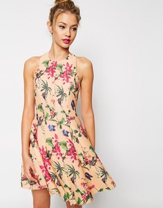 Короткое приталенное платье с пышной юбкой ASOS PREMIUM - Мульти
