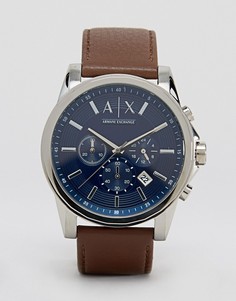 Часы с кожаным ремешком Armani Exchange AX2501 - Коричневый