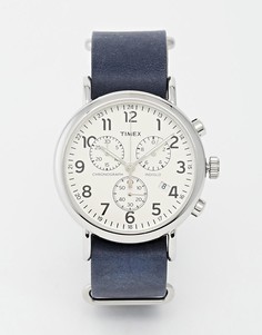 Часы-хронограф в стиле милитари Timex Weekender - Темно-синий