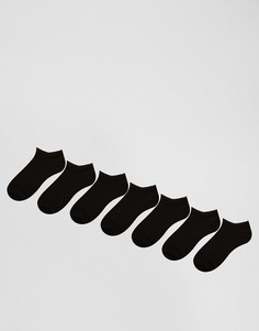 Набор из 7 пар черных спортивных носков ASOS - СКИДКА - Черный