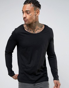 Лонгслив с овальным вырезом ASOS - Черный