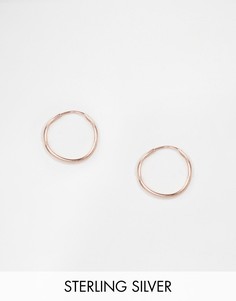 Серебряные серьги-кольца 9 мм с покрытием из розового золота ASOS - Медный