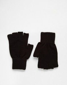 Черные перчатки без пальцев ASOS - Черный