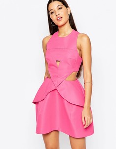 Платье мини со складками спереди AQ/AQ Daria - Розовый
