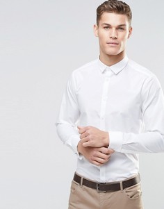 Классическая строгая рубашка с двойными манжетами и длинными рукавами ASOS - Белый