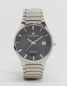 Серебристые наручные часы с черным циферблатом Accurist - Серебряный