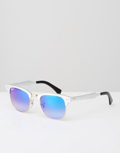 Солнцезащитные очки Клабмастер с серебристой оправой Ray-Ban - Серебряный