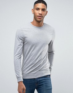 Легкий облегающий свитшот из серого меланжа ASOS - Серый