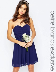 Шифоновое платье‑бандо мини TFNC Petite WEDDING - Темно-синий