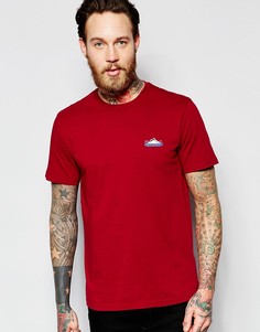 Бордовая эксклюзивная футболка с логотипом гор Penfield - Красный