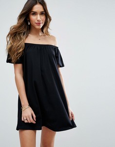 Платье мини с открытыми плечами ASOS - Черный