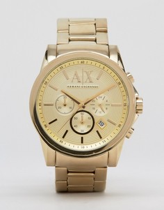 Часы золотого цвета из нержавеющей стали с хронографом Armani Exchange AX2099 - Золотой