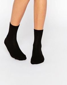 Однотонные носки в рубчик ASOS - Черный