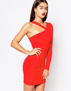 Платье мини с ремешками на одно плечо Missguided - Красный
