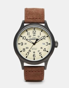 Часы с замшевым коричневым ремешком Timex Originals T49963 - Коричневый