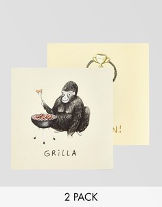 2 открытки с животными Ohh Dear Gorilla & Chimpion - Мульти