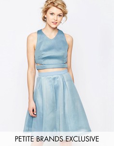 Укороченный топ с перекрестными на спине лямками True Decadence Petite - Синий