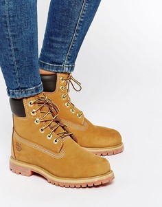 Бежевые ботинки со шнурками Timberland Premium 6 - Бежевый