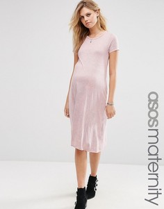 Платье-футболка миди ASOS Maternity - Розовый