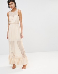 Платье макси с прозрачными вставками и кромкой‑оборкой Vero Moda - Белый