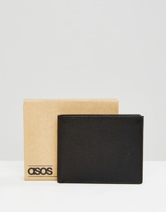 Черный кожаный бумажник ASOS - Черный