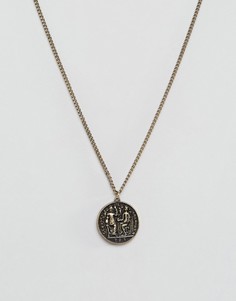 Золотистое ожерелье с монеткой ASOS - Золотой