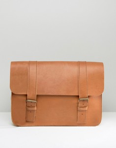 Изготовленный в Англии светло-коричневый кожаный портфель ASOS - Рыжий