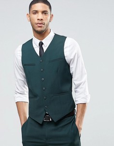 Темно-зеленый жилет узкого кроя из эластичной ткани ASOS - Зеленый