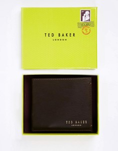 Кожаный складной бумажник с отделением для монет Ted Baker Harvys - Коричневый