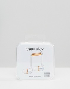 Белые наушники с мраморным принтом Happy Plugs Carrara - Мульти