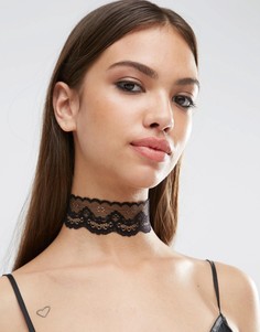 Короткое кружевное ожерелье ASOS NIGHT - Черный