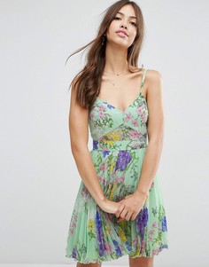 Платье мини с платочным принтом и плиссировкой ASOS - Мульти