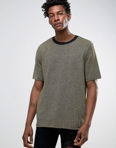 Трикотажная футболка из пряжи металлик ASOS - Зеленый