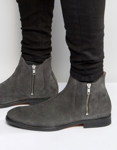 Замшевые ботинки на молнии Hudson London Mitchell - Серый