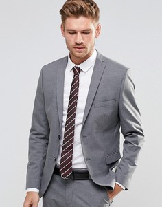 Пиджак узкого кроя из эластичной ткани Selected Homme - Серый