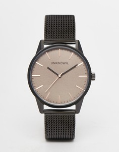 Классические коричневые часы с сетчатым браслетом UNKNOWN - Черный