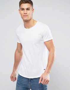 Удлиненная футболка с необработанными краями Esprit - Белый