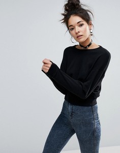 Укороченный oversize-свитшот ASOS - Черный