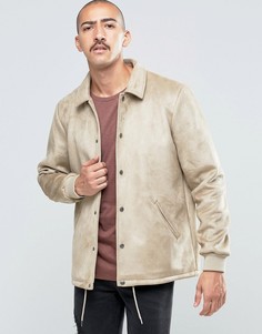 Песочная куртка из искусственной замши ASOS - Светло-серый