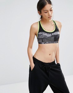 Укороченный топ с принтом Reebok - Серый