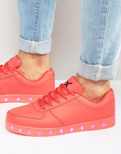 Низкие кроссовки с подсветками LED Wize & Ope - Красный