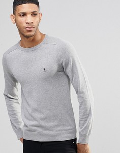 Хлопковый джемпер с круглым вырезом Original Penguin - Серый