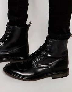 Кожаные ботинки со шнуровкой Base London Mercury - Черный