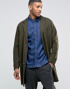 Однобортное полупальто цвета хаки ASOS - Зеленый