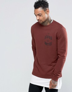Свитшот с принтом на груди ASOS - Красный