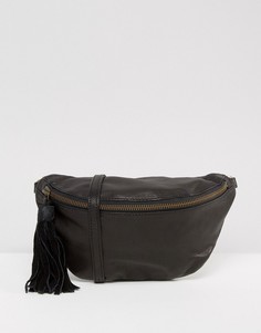 Классическая кожаная сумка-кошелек на пояс ASOS - Черный