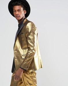 Золотистый пиджак слим ASOS - Золотой